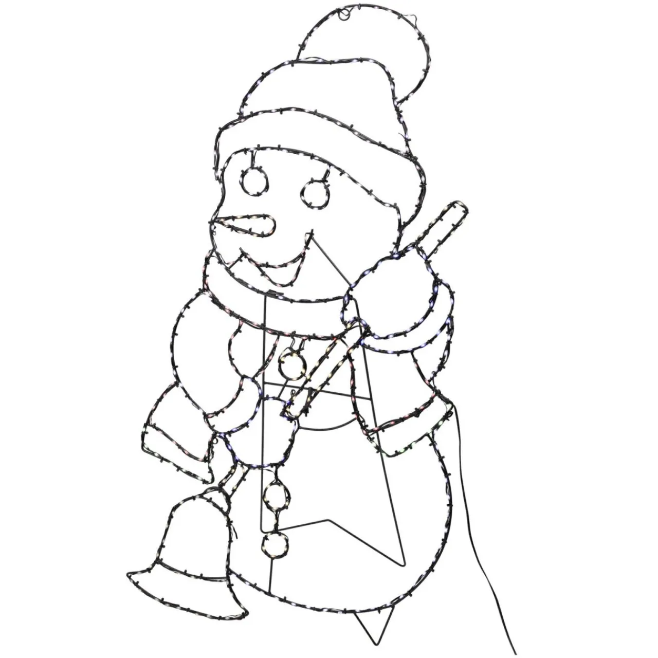 Déco Et Objet Lumineux|KOOPMAN Bonhomme de neige 326 LED (H90 cm) Néon effet flash Multicolore