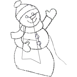 Déco Et Objet Lumineux|KOOPMAN Bonhomme de neige 246 LED (H79 cm) Néon effet flash Multicolore