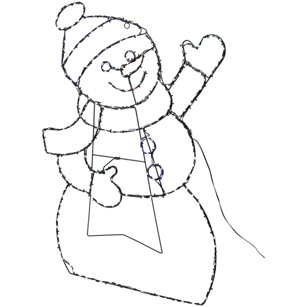 Déco Et Objet Lumineux|KOOPMAN Bonhomme de neige 246 LED (H79 cm) Néon effet flash Multicolore