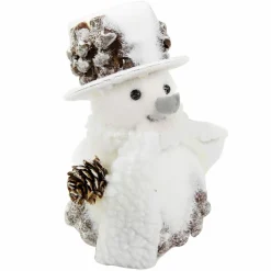 Déco De Table|Père Noël, Animaux Et Personnage|Feeric Lights & Christmas Bonhomme de neige déco (H18 cm) Claudio enneigé Blanc