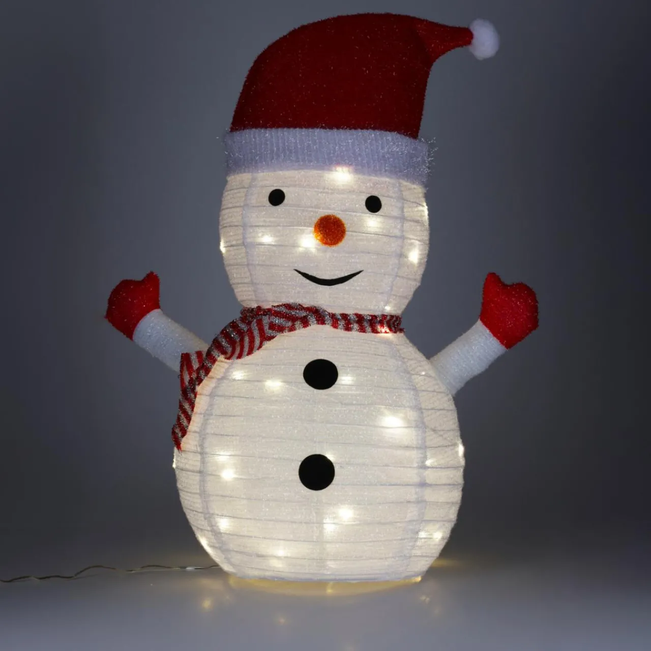 Père Noël, Animaux Et Personnage|Déco Et Objet Lumineux|KOOPMAN Bonhomme de neige lumineux à piles (H68 cm) Pliable Blanc