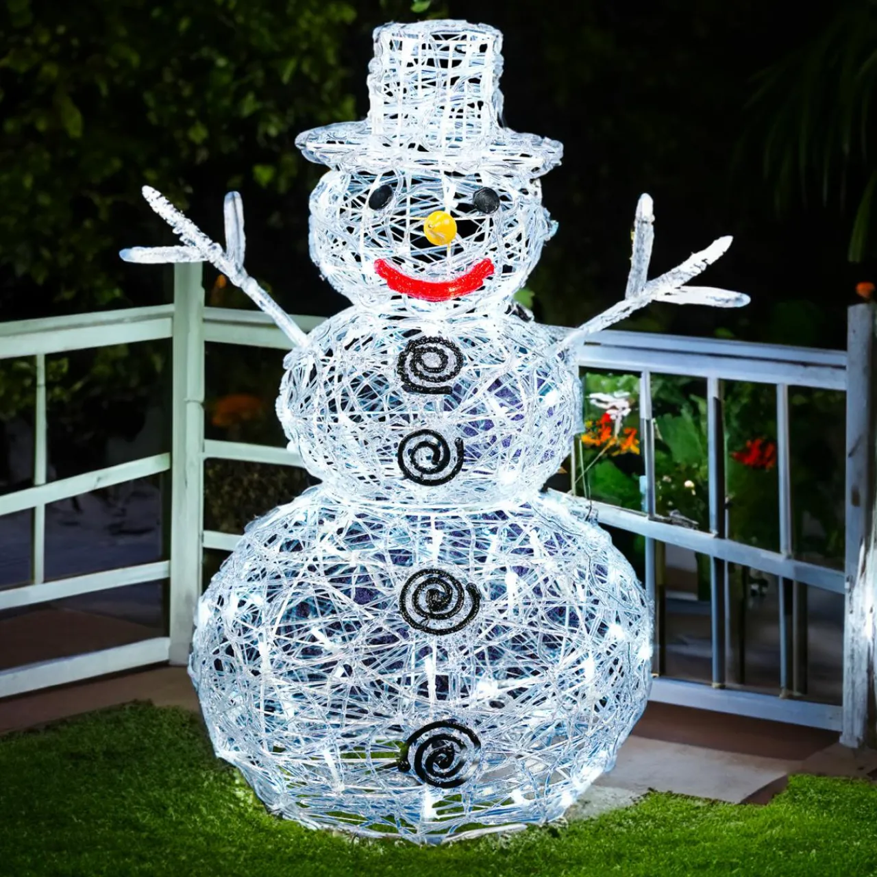 Déco Et Objet Lumineux|Feeric Lights & Christmas Bonhomme de neige lumineux 96 LED (H60 cm) Edmond Blanc froid