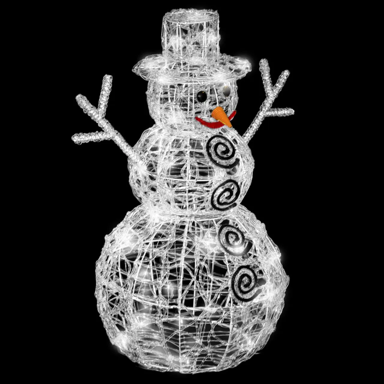 Déco Et Objet Lumineux|Feeric Lights & Christmas Bonhomme de neige lumineux 96 LED (H60 cm) Edmond Blanc froid