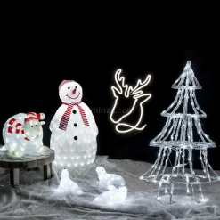 Déco Et Objet Lumineux|Feeric Lights & Christmas Bonhomme de neige lumineux 160 LED (H80 cm) Topek Blanc froid