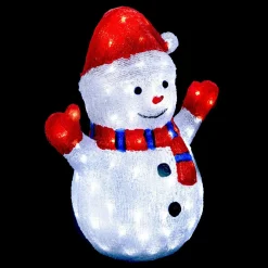 Déco Et Objet Lumineux|Feeric Lights & Christmas Bonhomme de neige solaire 90 LED (H48 cm) Frosty Blanc chaud
