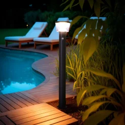 Luminaire Jardin|Eclairage Extérieur|#N/A Borne de jardin solaire 600 lumens (H94 cm) Orion lux Gris Anthracite