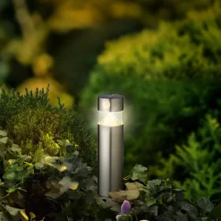 Luminaire Jardin|Eclairage Extérieur|#N/A Borne de jardin solaire 150 lumens (H30 cm) Premium Argent Gris