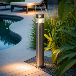 Luminaire Jardin|Eclairage Extérieur|#N/A Borne de jardin solaire 150 lumens (H50 cm) Premium Argent Gris