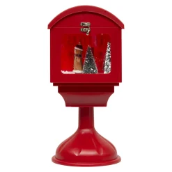 Déco Et Objet De Noël|Déco Et Objet Lumineux|JJA Boîte aux lettres lumineuse à piles LED (H41 cm) Bonhomme de neige Rouge