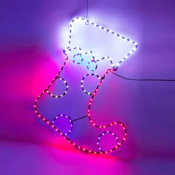 Déco Et Objet Lumineux|KOOPMAN Botte du Père Noël 134 LED (H52 cm) Néon effet flash Multicolore