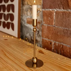 Bougie Et Photophore|KOOPMAN Bougeoir de Noël en métal (H23 cm) Art Déco Dé Or