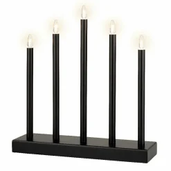 Bougie Et Photophore|KAEMINGK Bougeoir lumineux à piles 5 LED (H40 cm) Christmas Blanc chaud