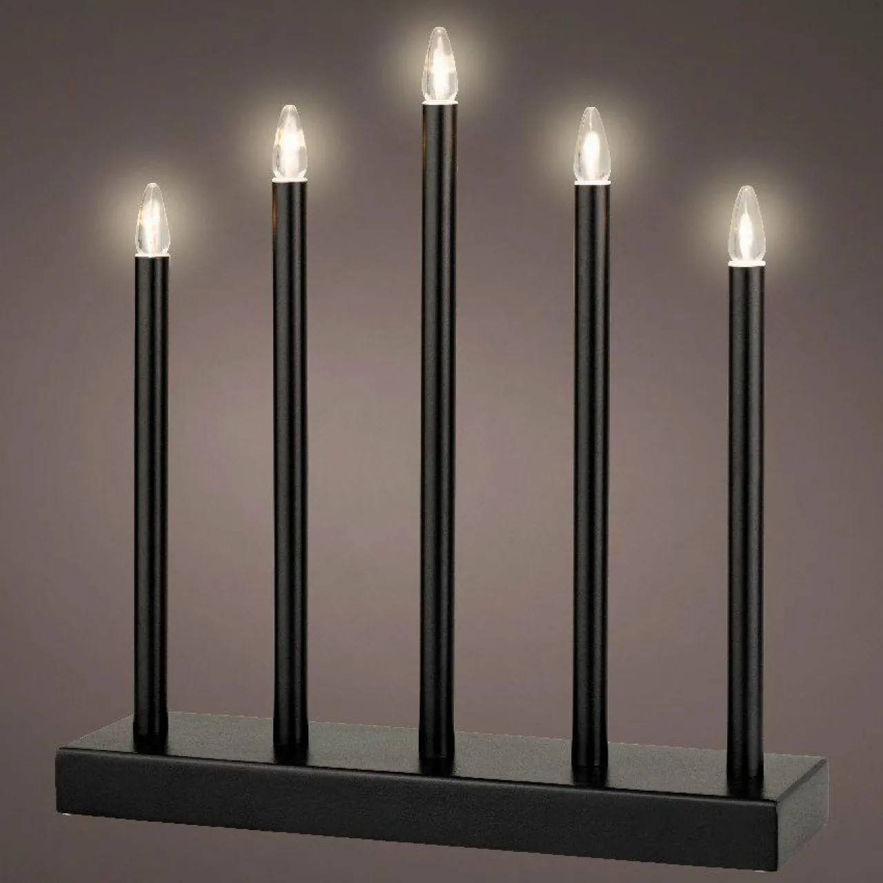 Bougie Et Photophore|KAEMINGK Bougeoir lumineux à piles 5 LED (H40 cm) Christmas Blanc chaud