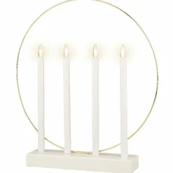 Déco Et Objet De Noël|KAEMINGK Bougeoir lumineux à piles 4 LED (H40 cm) Cercle Blanc chaud