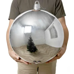 Boule Grand Format|Boule De Noël|EMINZA Boule de Noël (D400 mm) New Alpine XXL Argent