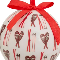 Boule De Noël|JJA Boule de Noël (D75 mm) Raquette de ski et blanc Rouge