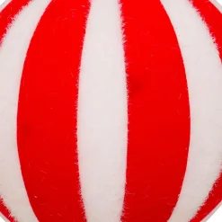 Boule De Noël|JJA Boule de Noël (D100 mm) Rayures et Blanc Rouge
