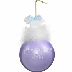Boule De Noël|Feeric Lights & Christmas Boule de Noël en verre (D90 mm) Cheval mon premier Noël Lilas