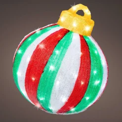 Déco Et Objet De Noël|Déco Et Objet Lumineux|KAEMINGK Boule de Noël géante lumineuse 80 LED (H39 cm) Circus et blanc froid Multicolore