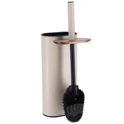 Accessoire Wc|TENDANCE Brosse WC couvercle acacia Season Color Beige