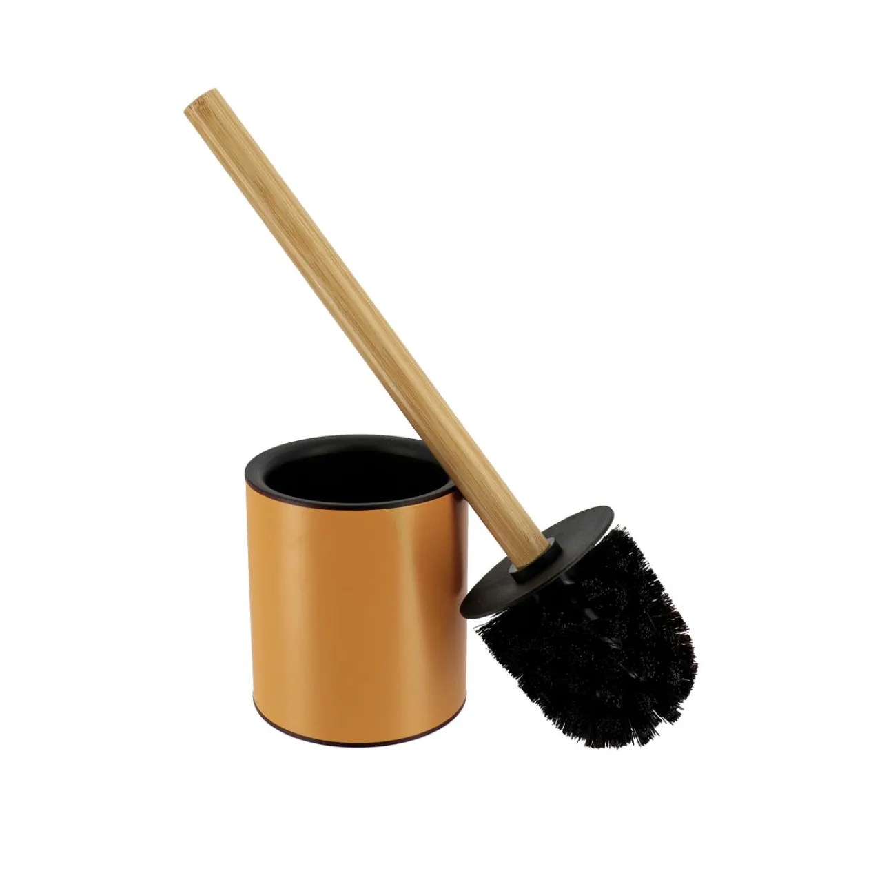 Accessoire Wc|TENDANCE Brosse WC métal Purebamboo Jaune moutarde