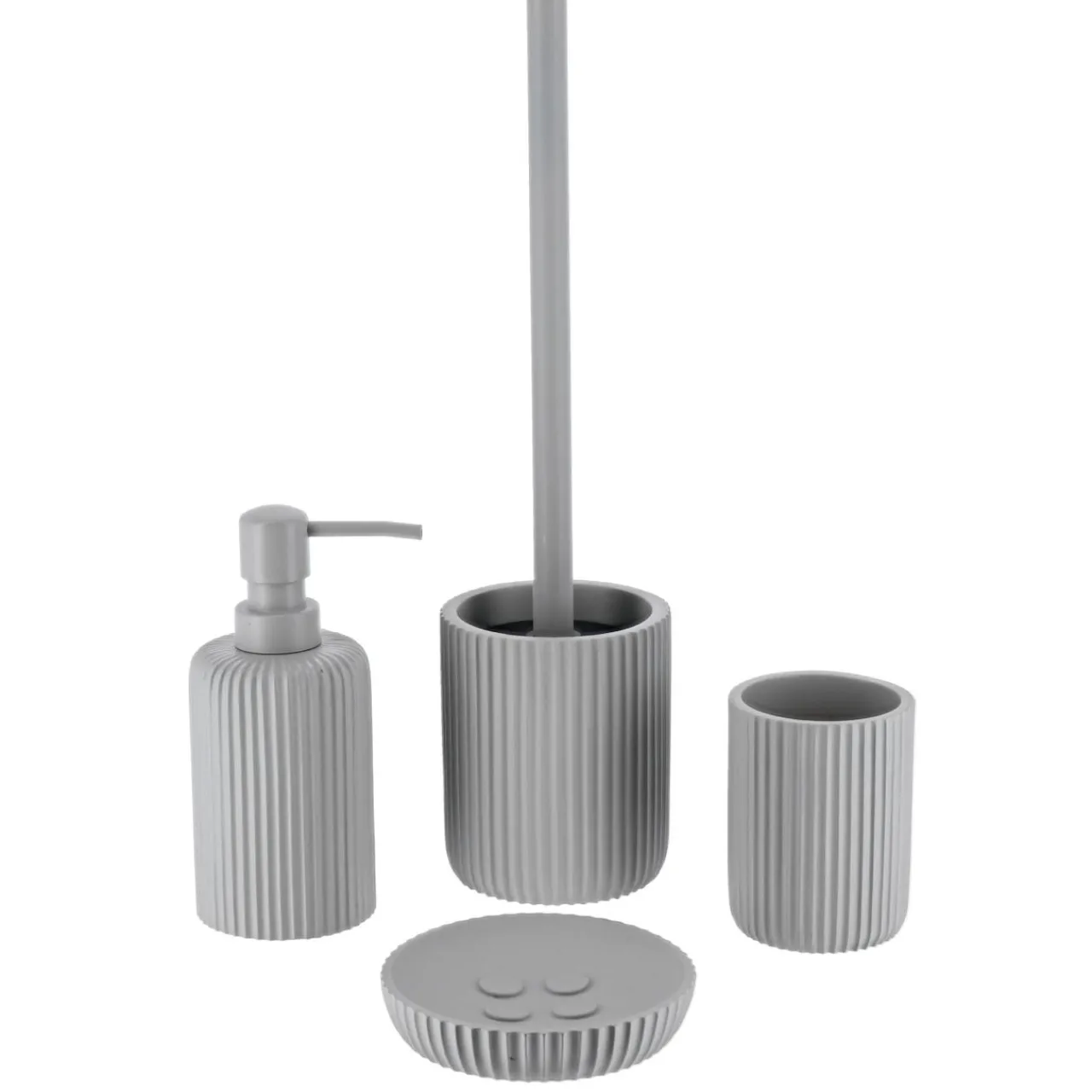 Accessoire Wc|TENDANCE Brosse WC Timeless Strié Gris clair