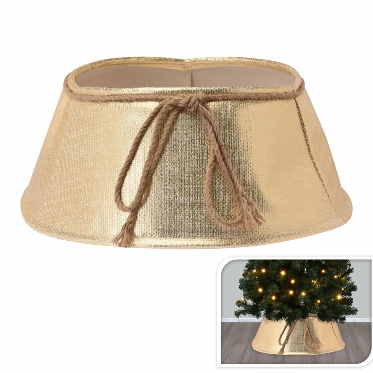 Cache Pied Sapin|KOOPMAN Cache pied de sapin (D60 cm) Noeud Or