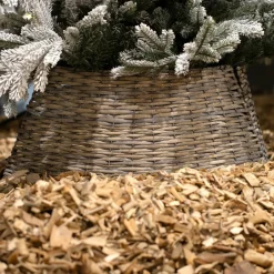 Cache Pied Sapin|EMINZA Cache pied de sapin en osier (D57 cm) Saule tressé vieilli Gris