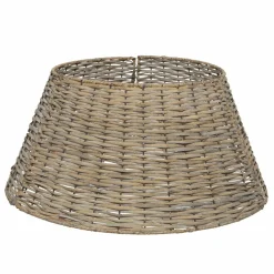 Cache Pied Sapin|EMINZA Cache pied de sapin en osier (D70 cm) Saule tressé vieilli Gris