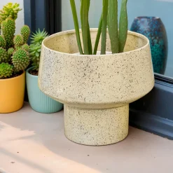 Déco Extérieur Et Cache-Pot|Déco Extérieur Et Cache-Pot|#N/A Cache-pot en métal (H20 cm) Terrazzo Beige
