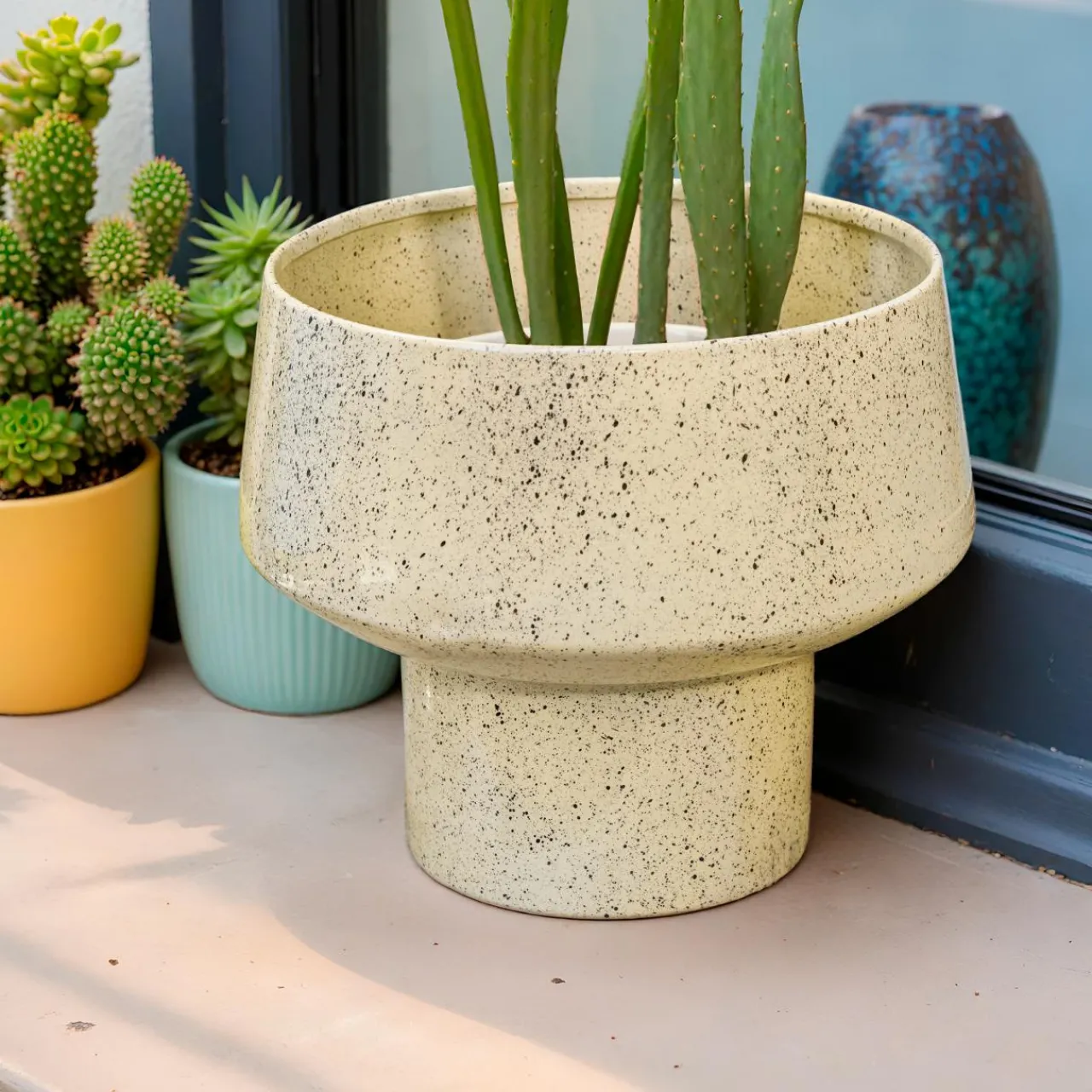 Déco Extérieur Et Cache-Pot|Déco Extérieur Et Cache-Pot|#N/A Cache-pot en métal (H20 cm) Terrazzo Beige