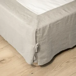 Protection De Literie|EMINZA Cache-sommier lin lavé (160 x 200 cm) Louise Beige
