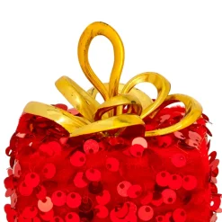 Décoration De Sapin|JJA Cadeau de Noël à suspendre (H10 cm) Sequins Rouge