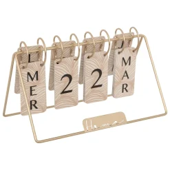 Objet Déco|Atmosphera, cru017dateur d'intu017drieur Calendrier perpétuel métal (H17 cm) Automne Rose