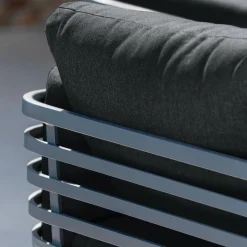 Canapé, Fauteuil Et Table Basse|MOBELLIA Canapé de jardin en aluminium 2 places Monte Carlo Gris Anthracite