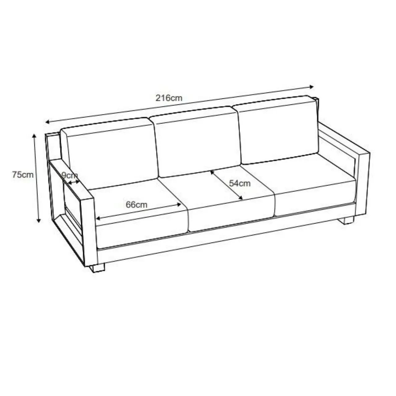 Canapé, Fauteuil Et Table Basse|MOBELLIA Canapé de jardin en aluminium 3 places Elba Blanc et beige Blanc - Beige