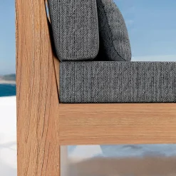 Canapé, Fauteuil Et Table Basse|MOBELLIA Canapé de jardin en bois d'acacia 3 places Bornéo Gris Anthracite