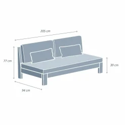 Canapé, Fauteuil Et Table Basse|MOBELLIA Canapé de jardin en bois d'acacia 3 places Bornéo Sable