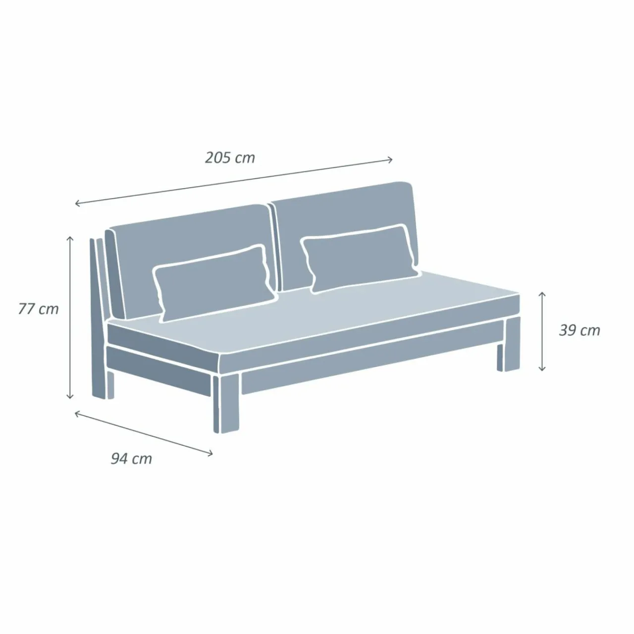 Canapé, Fauteuil Et Table Basse|MOBELLIA Canapé de jardin en bois d'acacia 3 places Bornéo Sable