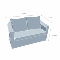 Canapé, Fauteuil Et Table Basse|MOBELLIA Canapé de jardin en résine tressée 2 places Calvi Sépia et taupe Tressé Sepia - Taupe