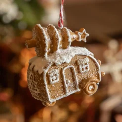 Décoration De Sapin|KAEMINGK Caravane de Noël à suspendre (H7 cm) Pain d'épices gourmand Marron