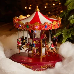 Village De Noël Lumineux|KAEMINGK Carrousel lumineux et animé (H25 cm) Souvenirs d’Hiver Multicolore
