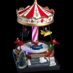 Village De Noël Lumineux|Feeric Lights & Christmas Carrousel lumineux et musical à piles Carrousel avions