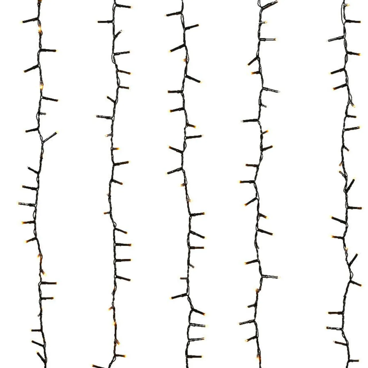 Guirlande Lumineuse|KAEMINGK Cascade lumineuse 2 m 480 LED câble noir Effet scintillant Blanc chaud doré Blanc chaud doré - câble noir