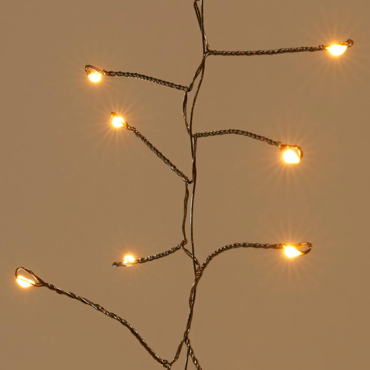 Guirlande Lumineuse|KAEMINGK Cascade lumineuse 1 m 600 Micro LED câble noir 6 Descentes Blanc chaud doré Blanc chaud doré - câble noir