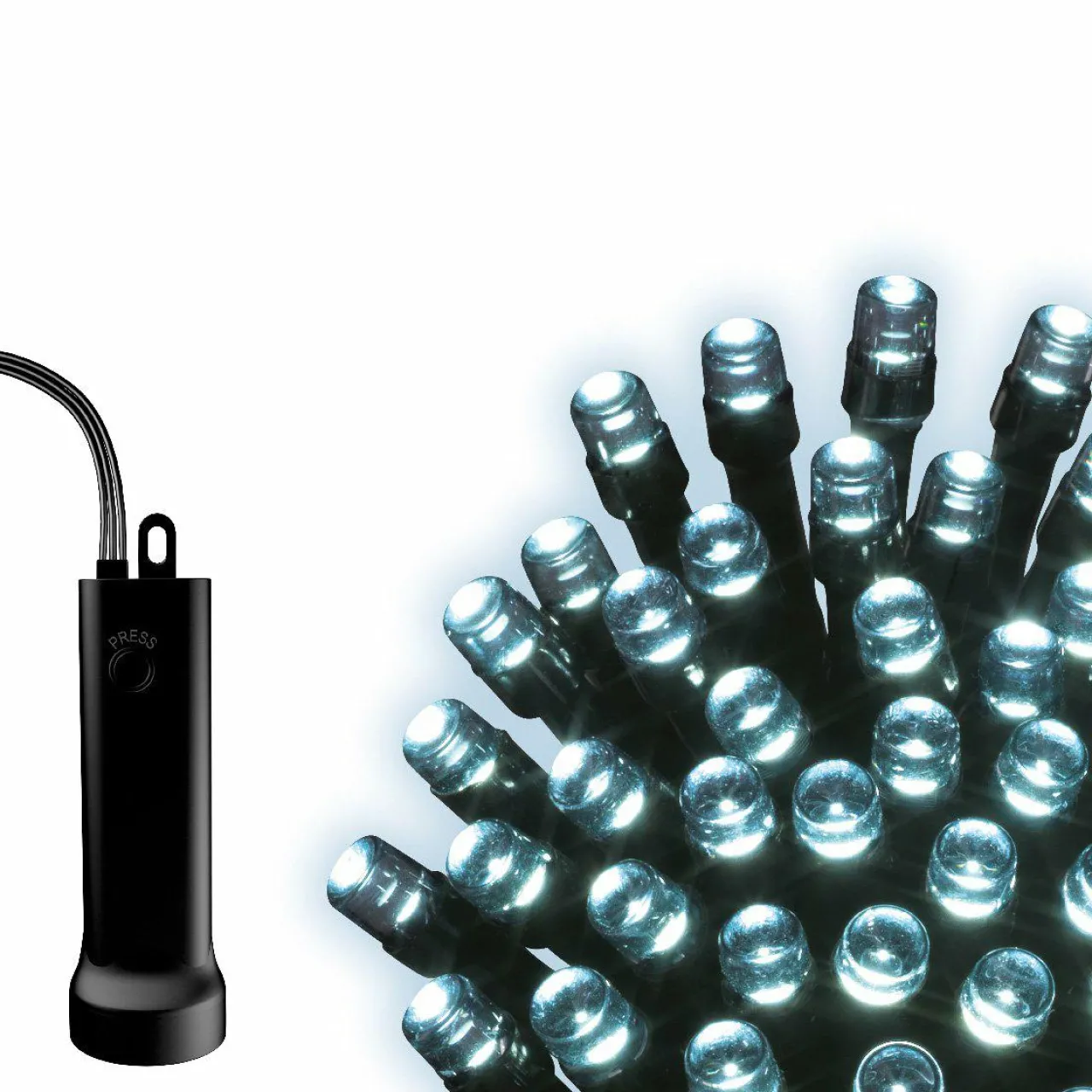 Guirlande Lumineuse|KAEMINGK Cascade lumineuse à piles 2 m 512 LED câble noir Durawise Blanc froid