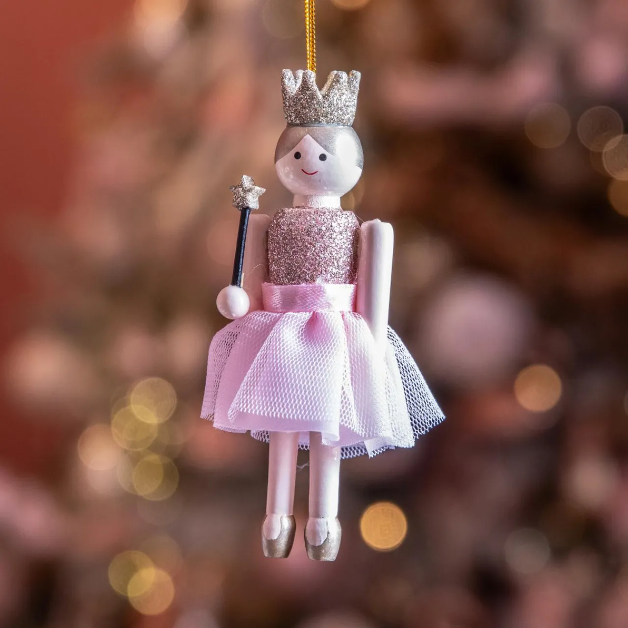 Décoration De Sapin|KAEMINGK Casse-noisette à suspendre (H12 cm) Fée princesse Rose