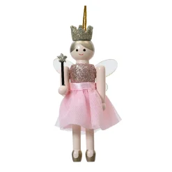 Décoration De Sapin|KAEMINGK Casse-noisette à suspendre (H12 cm) Fée princesse Rose