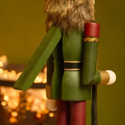 Père Noël, Animaux Et Personnage|KAEMINGK Casse-noisette en bois (H38 cm) Timothé la royauté Vert et Bordeaux