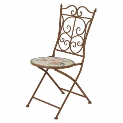 Chaise De Jardin|Salon De Balcon|#N/A Chaise bistrot pliable en mosaïque Aberdeen Marron